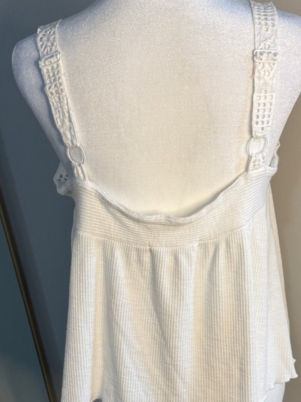 White Embroidered Square-Neck Camisole Top - Picture 3 of 3